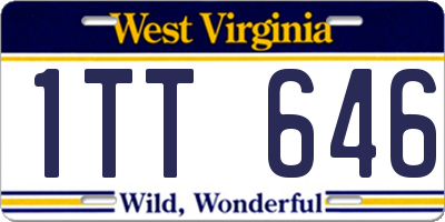 WV license plate 1TT646