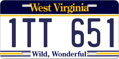 WV license plate 1TT651