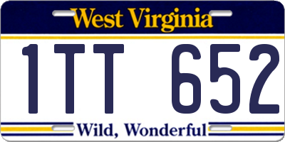 WV license plate 1TT652