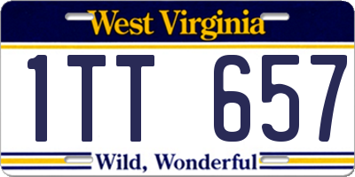 WV license plate 1TT657