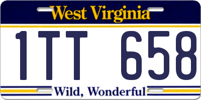 WV license plate 1TT658
