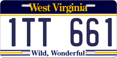 WV license plate 1TT661