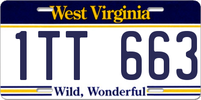 WV license plate 1TT663