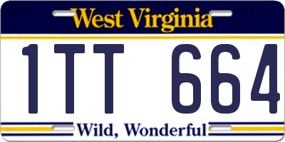 WV license plate 1TT664