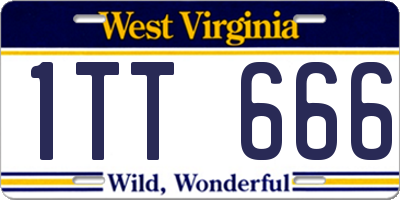WV license plate 1TT666