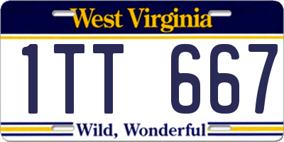 WV license plate 1TT667