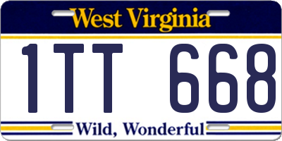 WV license plate 1TT668