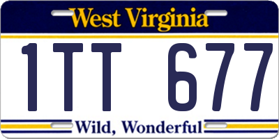 WV license plate 1TT677