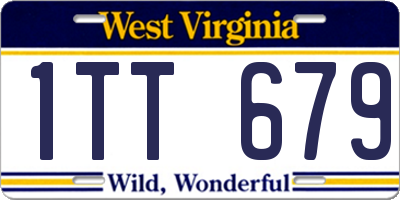 WV license plate 1TT679