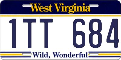 WV license plate 1TT684