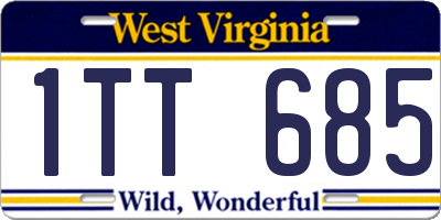 WV license plate 1TT685