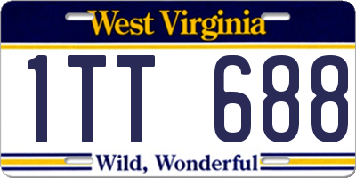 WV license plate 1TT688