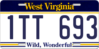 WV license plate 1TT693