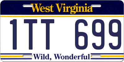 WV license plate 1TT699