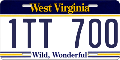 WV license plate 1TT700