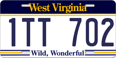 WV license plate 1TT702