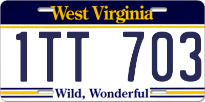 WV license plate 1TT703