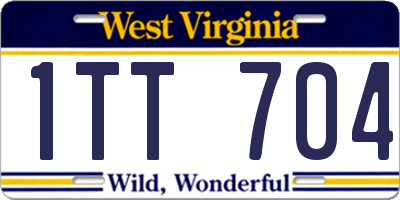WV license plate 1TT704