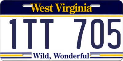 WV license plate 1TT705