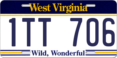 WV license plate 1TT706