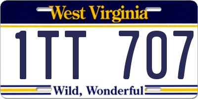 WV license plate 1TT707