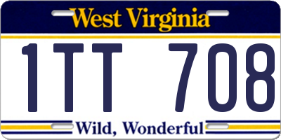 WV license plate 1TT708