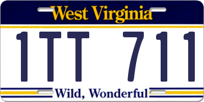 WV license plate 1TT711