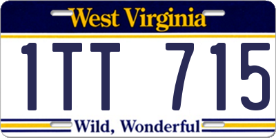 WV license plate 1TT715