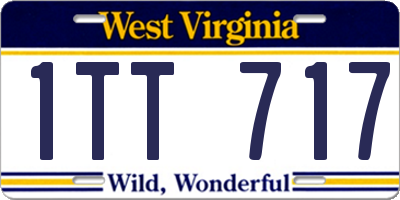 WV license plate 1TT717