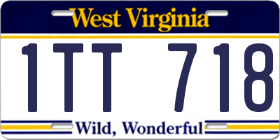 WV license plate 1TT718
