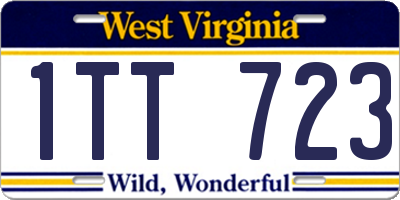 WV license plate 1TT723