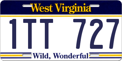 WV license plate 1TT727