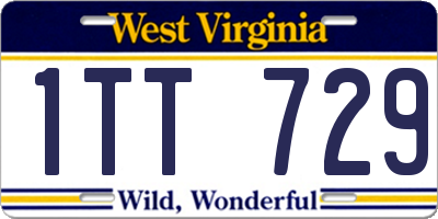 WV license plate 1TT729