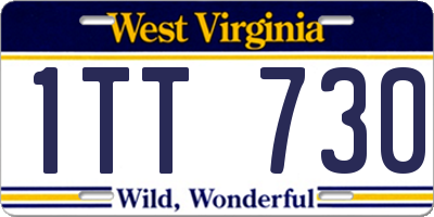 WV license plate 1TT730