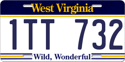WV license plate 1TT732