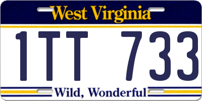 WV license plate 1TT733