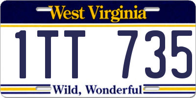 WV license plate 1TT735