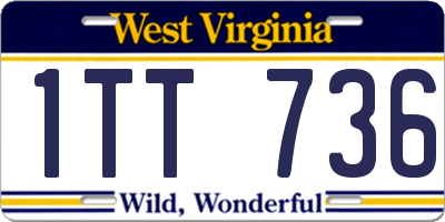 WV license plate 1TT736