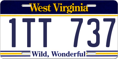 WV license plate 1TT737
