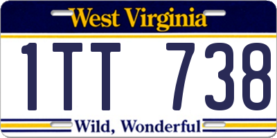 WV license plate 1TT738