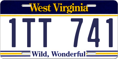 WV license plate 1TT741
