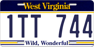 WV license plate 1TT744