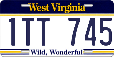 WV license plate 1TT745
