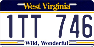 WV license plate 1TT746