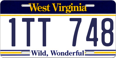 WV license plate 1TT748