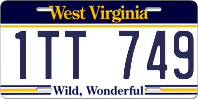 WV license plate 1TT749