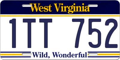WV license plate 1TT752