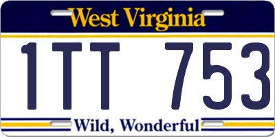 WV license plate 1TT753