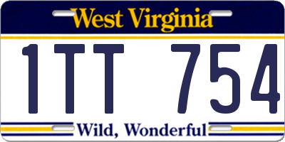 WV license plate 1TT754