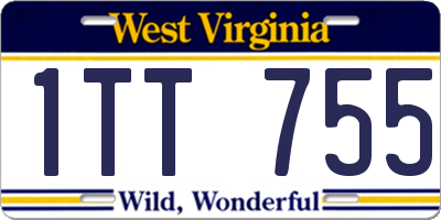 WV license plate 1TT755